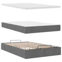 Ottoman bed met matras 120x200cm stof donkergrijs - thumbnail