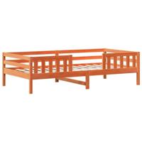 Bedframe zonder matras massief grenenhout wasbruin 75x190 cm - thumbnail