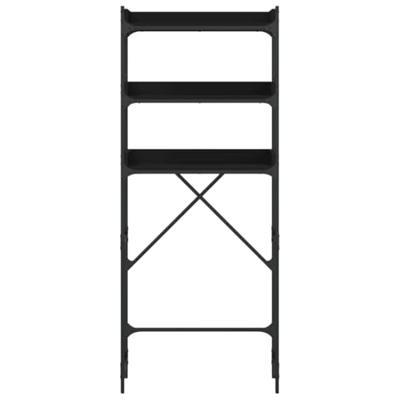 VidaXL Wasmachinekast 67x25x163 cm bewerkt hout zwart