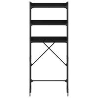 Wasmachinekast 67x25x163 cm bewerkt hout zwart - thumbnail