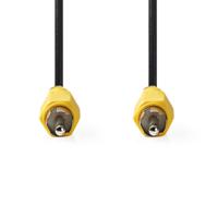 Composiet Videokabel | RCA Male | RCA Male | Vernikkeld | 480p | 10.0 m | Rond | PVC | Zwart - thumbnail