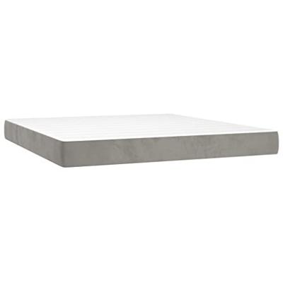 Boxspring met matras fluweel lichtgrijs 160x200 cm