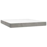 Boxspring met matras fluweel lichtgrijs 160x200 cm - thumbnail