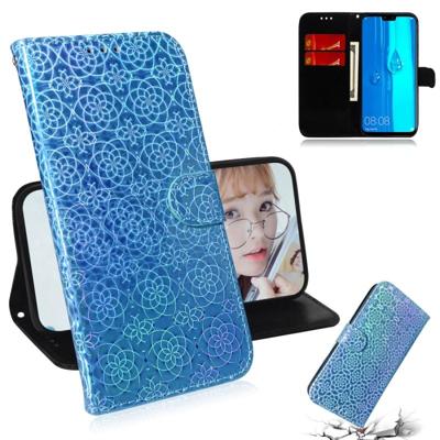 Voor Huawei Y9 (2019)/genieten van 9 plus effen kleur kleurrijke magnetische Buckle horizontale Flip PU lederen draagtas met houder & kaartsleuven & p
