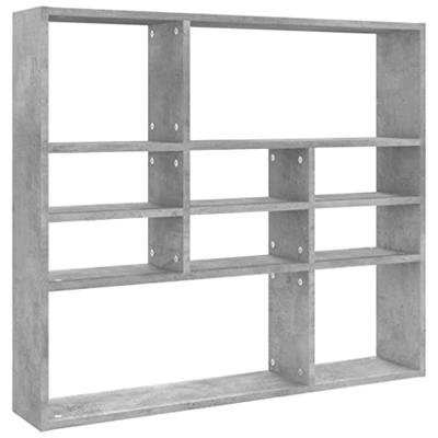 VidaXL Wandschap 90x16x78 cm bewerkt hout betongrijs VidaXL Wandschap 90x16x78 cm bewerkt hout betongrijs