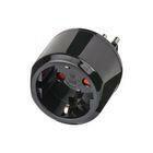 Reisstekker / reisadapter (reisstekkeradapter voor: Italië-stopcontact en Eurostekker) zwart - thumbnail