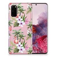 Samsung Galaxy S20 | TPU Hoesje | Flamingo Palms - thumbnail