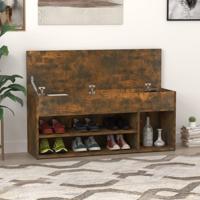VidaXL Schoenenbank 105x30x45 cm bewerkt hout gerookt eikenkleurig - thumbnail