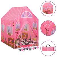 VidaXL Kinderspeeltent met 250 ballen 69x94x104 cm roze - thumbnail