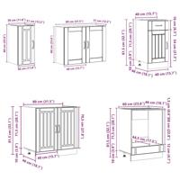 8-delige Keukenkastenset Lucca bewerkt hout glanzend wit - thumbnail