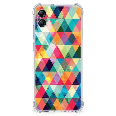 Samsung Galaxy A04e Doorzichtige Silicone Hoesje Geruit Samsung Galaxy A04e Doorzichtige Silicone Hoesje Geruit