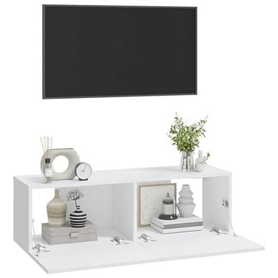 Tv-wandmeubels 2 st 100x30x30 cm bewerkt hout wit