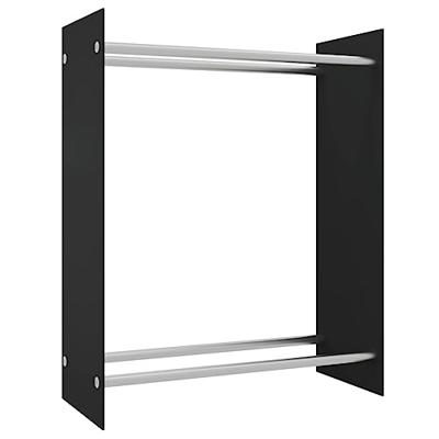 VidaXL Haardhoutrek 80x35x100 cm gehard glas zwart VidaXL Haardhoutrek 80x35x100 cm gehard glas zwart