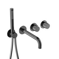 Afbouwdeel -Inbouw Bad thermostaat Hotbath Ace Met 2-Weg Stop-Omstel Met Uitloop Handdouche/ Doucheslang Gepolijst Zwart PVD - thumbnail