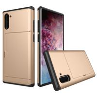 Schokbestendig robuuste Armor beschermende case met kaartsleuf voor Galaxy Note 10 (goud) - thumbnail