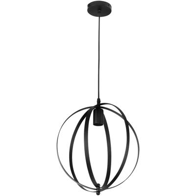 Industrieel LED Hanglamp Rond Mat Zwart Aluminium E27