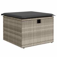 6-delige Loungeset met kussens poly rattan lichtgrijs - thumbnail