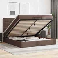 Ottoman bed met matrassen 180x200cm fluweel zwart - thumbnail