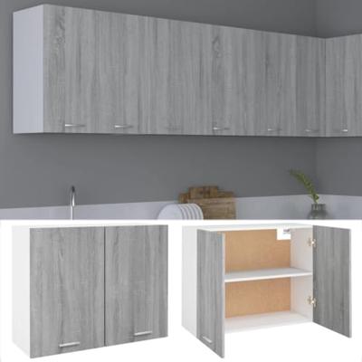 Bovenkast Lyon 80x31x60 cm bewerkt hout grijs sonoma eikenkleurig