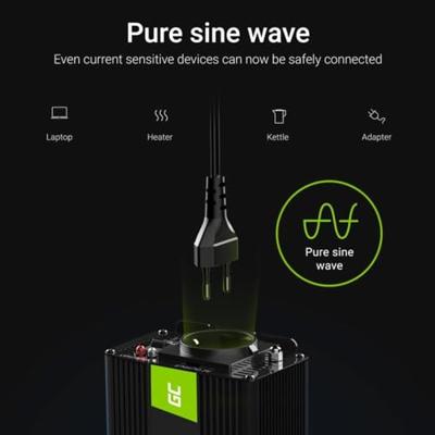 Green Cell INV05DE Omvormer 300 W 12 V - 230 V Green Cell INV05DE Omvormer 300 W 12 V - 230 V