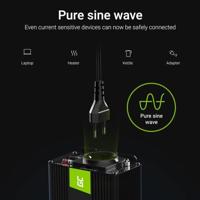 Green Cell INV05DE Omvormer 300 W 12 V - 230 V - thumbnail