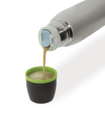 Reisthermosfles JATA 920 1 L Grijs Metaal Roestvrij staal Plastic
