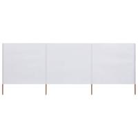 VidaXL Windscherm 3-panelen 400x160 cm stof zandwit - thumbnail