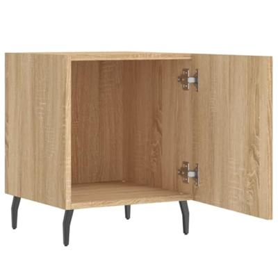 Nachtkastjes 2 st 40x40x50 cm bewerkt hout sonoma eikenkleurig
