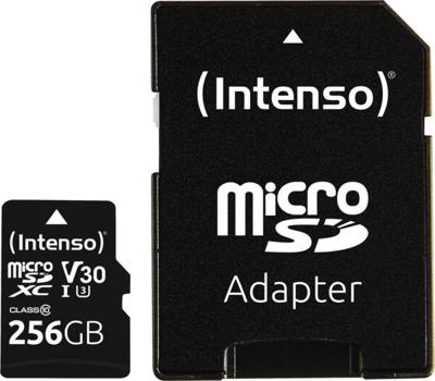 Intenso Professional miniSDXC-kaart Retail 256 GB Class 10, UHS-I U3, v30 Video Speed Class Watervast, Temperatuurbestendig