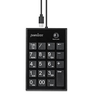 Perixx PERIPAD-202C Nummernblock kabelgebungen USB-C mit 2x USB 2.0 Hub USB-A - Touchpen - 19 Toetsen