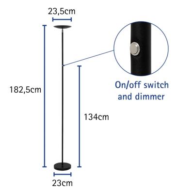 Vloerlamp maul sphere led dimbaar hoog 183cm zwart