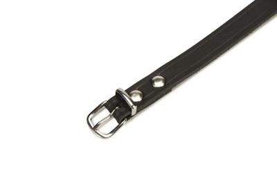 Lederen honden halsband zwart - 47 cm x 18 mm