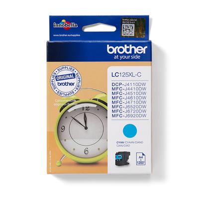 Brother inktcartridge, 1.200 pagina&apos;s, OEM LC-125XLC, cyaan