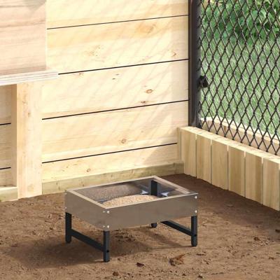 VidaXL Vogeleter zilver 80 x 28 x 13.5 cm gegalvaniseerd staal