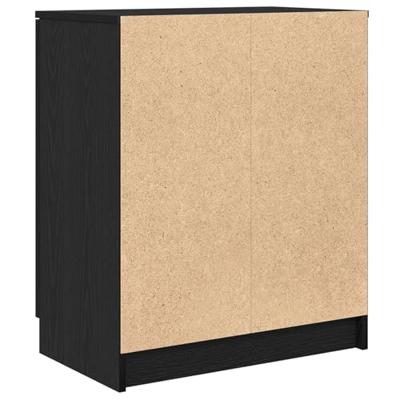 Schoenenkast met plank Zwart Eiken 59 x 35 x 70 cm Bewerkt hout