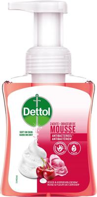 Dettol handzeep mousse, roos- en kersenbloem, flacon van 250 ml
