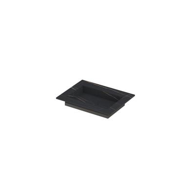 INK Post Wastafel Keramische Slab Envelop Bak Zonder Kraangat - 600x450x10 mm - Lauren Black Mat
