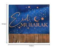 Ginger Ray servetten eid mubarak blauw/goudkleurig 16 stuks | 20 stuks - thumbnail