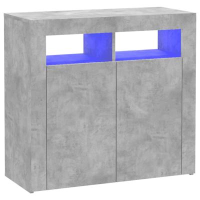 Dressoir met LED-verlichting 80x35x75 cm betongrijs Dressoir met LED-verlichting 80x35x75 cm betongrijs