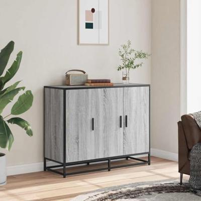 Dressoir 94x35x76 cm bewerkt hout grijs sonoma eikenkleurig