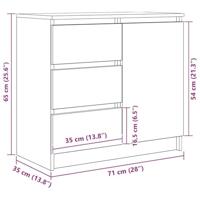 Dressoir lade 71x35x65 cm spaanplaat artisanaal eikenkleurig - thumbnail