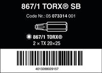 Wera 867/1 Z SB SiS 05073314001 Torx-bit T 20 Gereedschapsstaal Gelegeerd, Taai D 6.3 2 stuk(s) - thumbnail