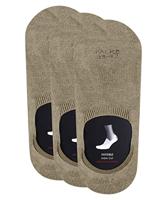 FALKE 3-paar Step High - heren footies met anti slip - Kousenvoetjes die niet afzakken - Sokken voor in loafers katoen - 50 - Beige - Onderbroek - - thumbnail