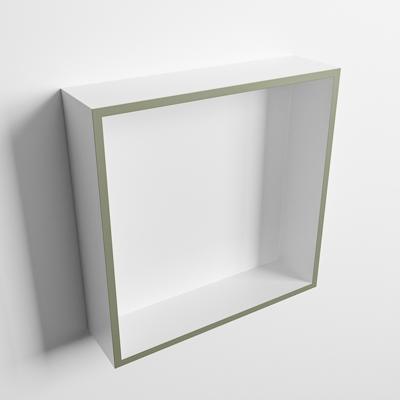 MONDIAZ EASY Nis 29,5x29,5cm in solid surface kleur Army | Talc. 1 vak geschikt voor in- of opbouw MONDIAZ EASY Nis 29,5x29,5cm in solid surface kleur Army | Talc. 1 vak geschikt voor in- of opbouw