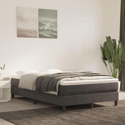 Boxspring met matras fluweel donkergrijs 120x200 cm