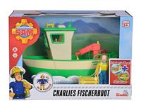 Simba Brandweerman Sam - Charlie's vissersboot met figuur speelgoedvoertuig - thumbnail