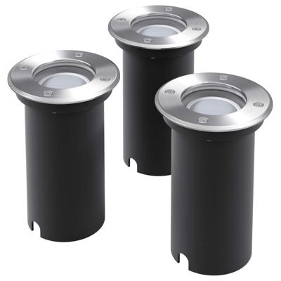 VidaXL Led-grondspots buiten 3 stuks rond