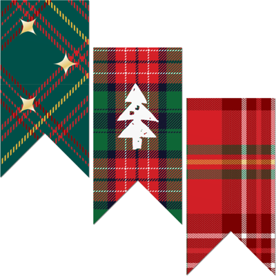 Etiket | papier | Vaandel tree | 60x30mm | rood/groen | rol à 500 stuks