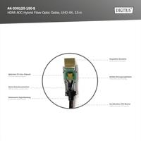 Digitus AK-330125-150-S HDMI-kabel HDMI / Glasvezel Aansluitkabel HDMI-A-stekker, HDMI-A-stekker 15.00 m Zwart 4K UHD - thumbnail