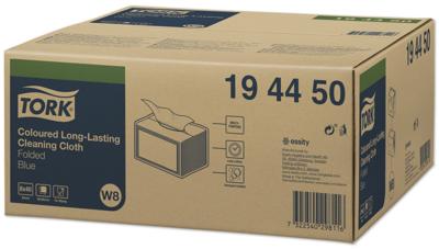 Reinigingsdoek Tork W8 Premium 1-laags 40 vel blauw 194450